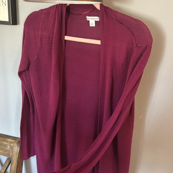 Croft & Barrow Red Cardigan Sweater Open Front - Picture 5 of 5